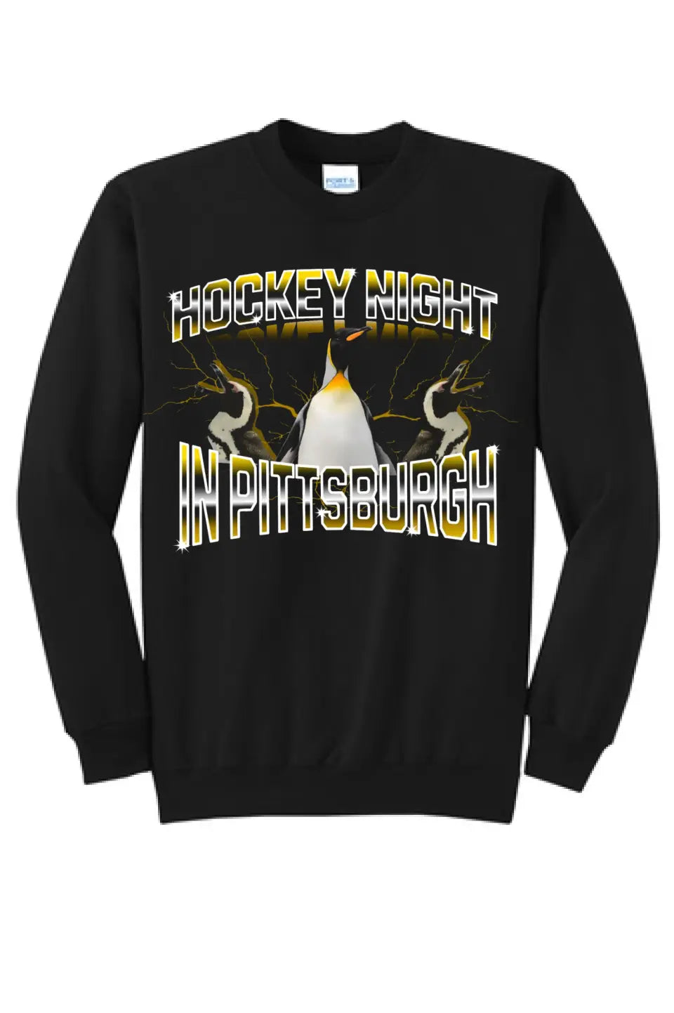 Hockey Night in Pittsburgh- Long Sleeve Core Blend Crewneck Sweatshirt