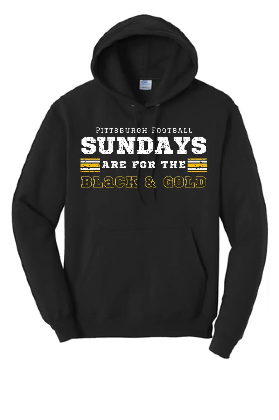 Sundays are for the Black & Gold- Long Sleeve Core Blend Hooded