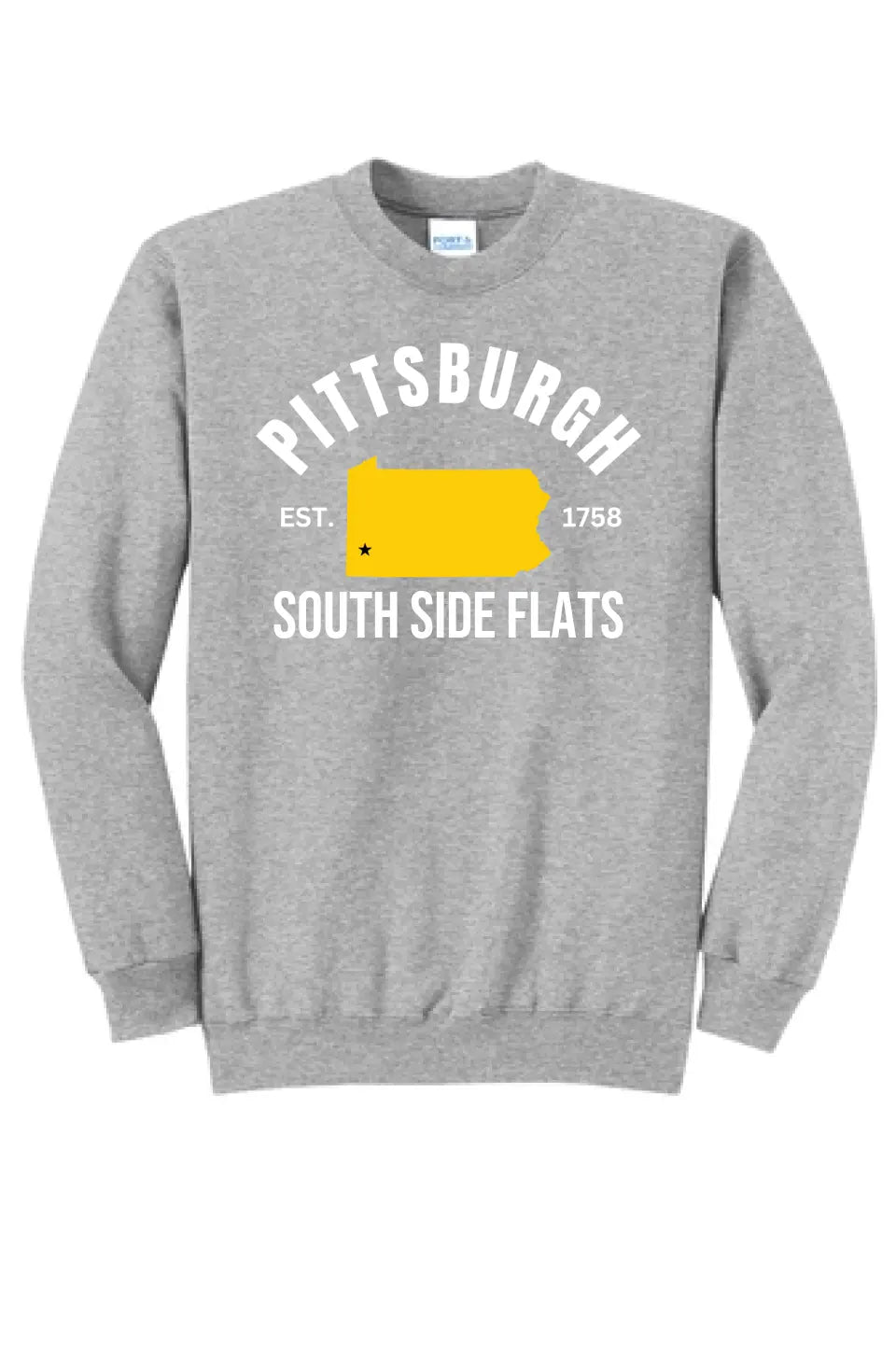 Pittsburgh Est. 1758 Custom Text- Long Sleeve Core Blend Crewneck Sweatshirt