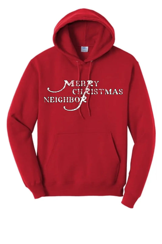 Merry Christmas Neighbor - Long Sleeve Core Blend Pullover Hooded Sweatshirt