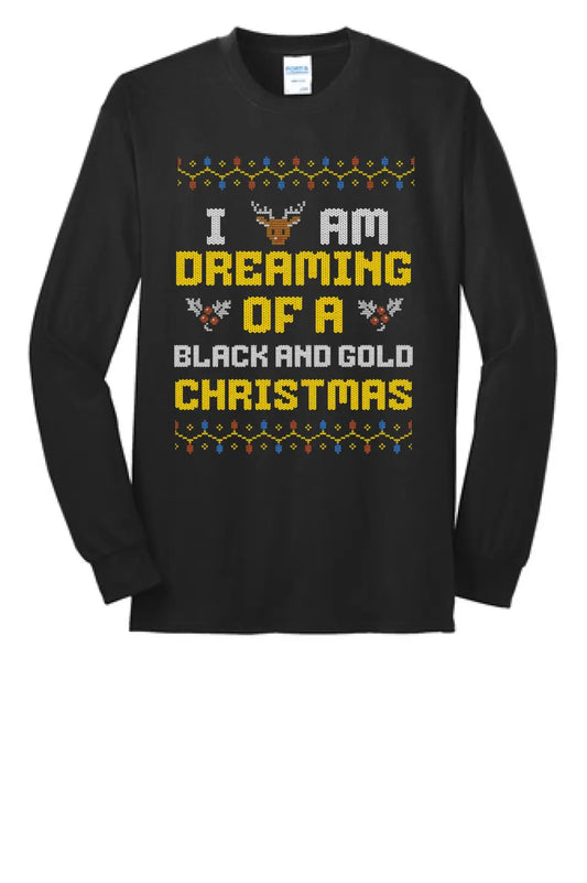 I'm Dreaming of a Black and Gold Christmas - Long Sleeve Core Blend Tee