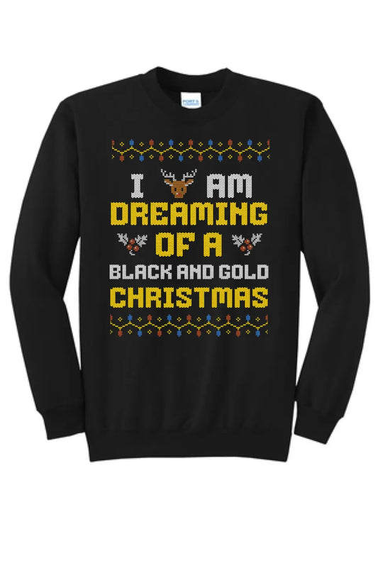 I'm Dreaming of a Black and Gold Christmas - Long Sleeve Core Blend Crewneck Sweatshirt