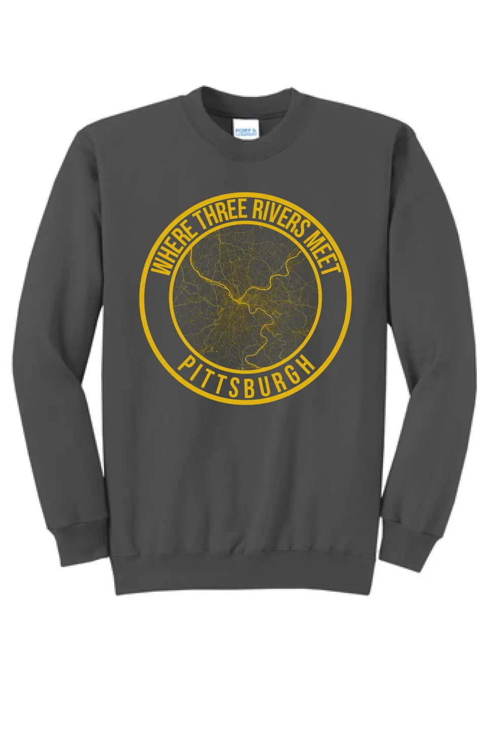 Three Rivers Custom Text - Long Sleeve Core Blend Crewneck Sweatshirt