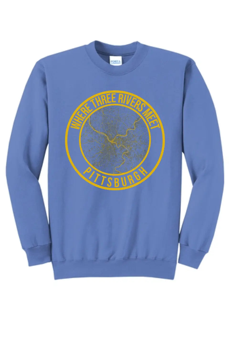 Three Rivers Custom Text - Long Sleeve Core Blend Crewneck Sweatshirt