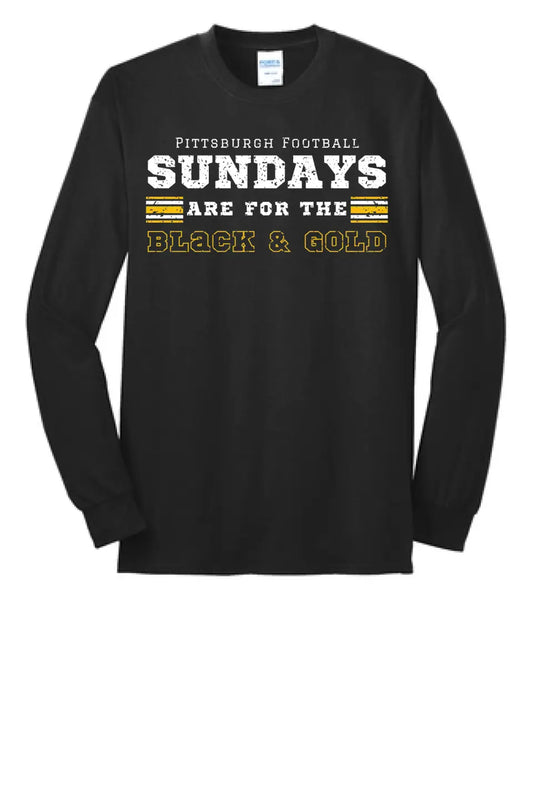 Sundays are for the Black & Gold- Long Sleeve Core Blend Tee