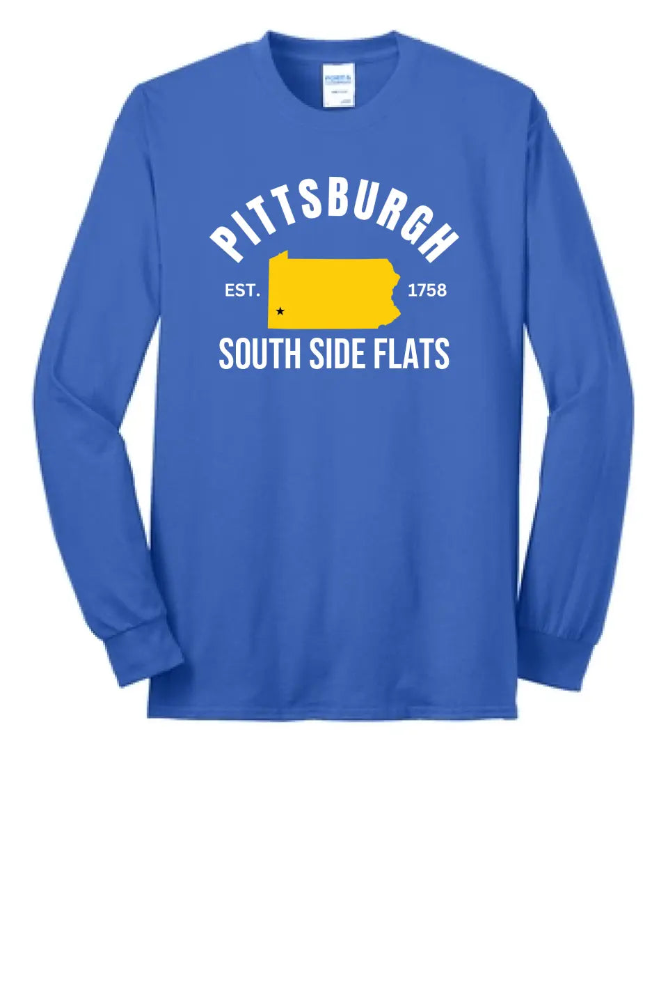 Pittsburgh Est. 1758 Custom Text- Long Sleeve Core Blend Tee