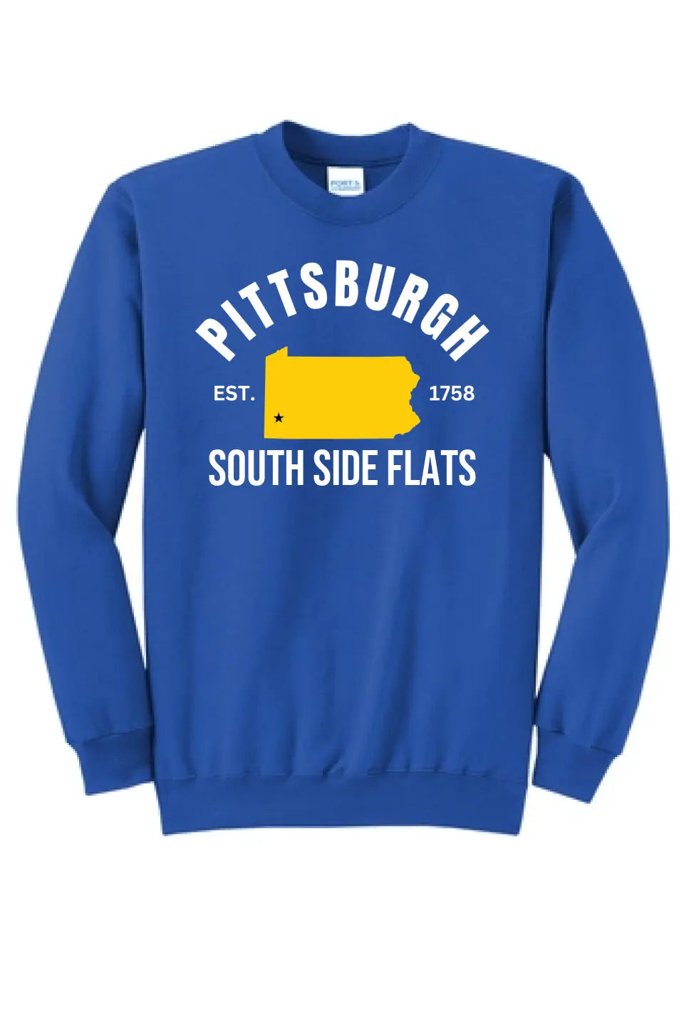 Pittsburgh Est. 1758 Custom Text- Long Sleeve Core Blend Crewneck Sweatshirt