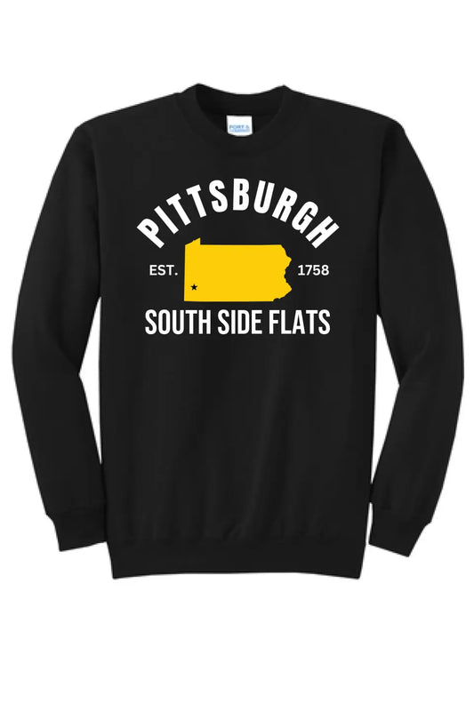 Pittsburgh Est. 1758 Custom Text- Long Sleeve Core Blend Crewneck Sweatshirt